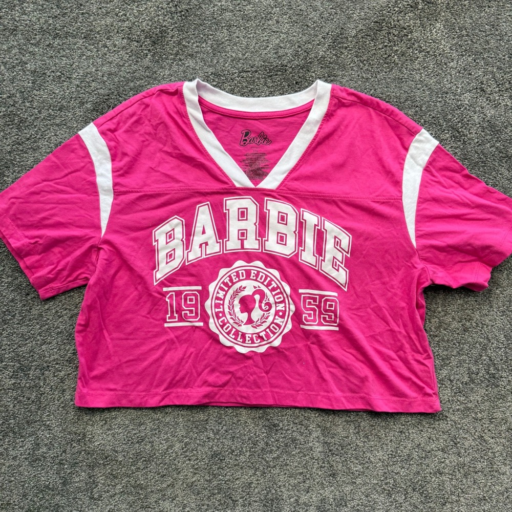 Barbie Limited Edition Collection 1959 Pink Graphic Crop Top XXL LF32305FS